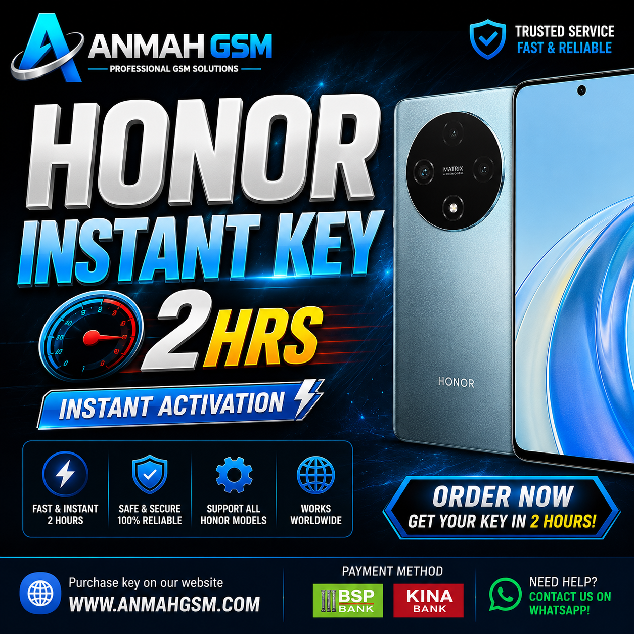 Honor FRP Instant Key - 2H Delivery with Description Check | Direct Source(check the service info)