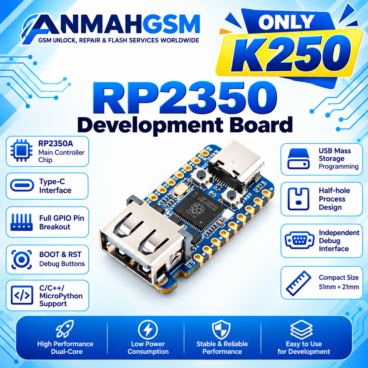 Rasberry Pico 2 2350 Usb A